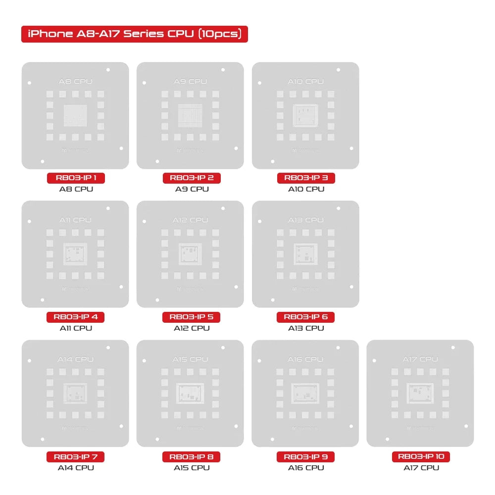Martview RB03 RB-03 Fullset Multi-functions Automatic Positioning Universal BGA Reballing Station Holder Template - 97pcs Nets