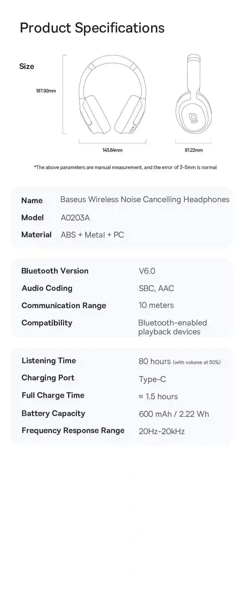 Wireless Headphones Over-Ear with 80-Hour Battery Life | Tidesmit Tidesmit