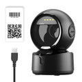Black NETUM 2D barcode scanner with QR code card and wired USB connection