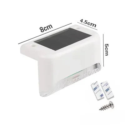 Warm White LED Solar Step Lamp Path Stair Outdoor Garden Lights Waterproof Balcony Light Decoration for Patio Stair Fence Light
