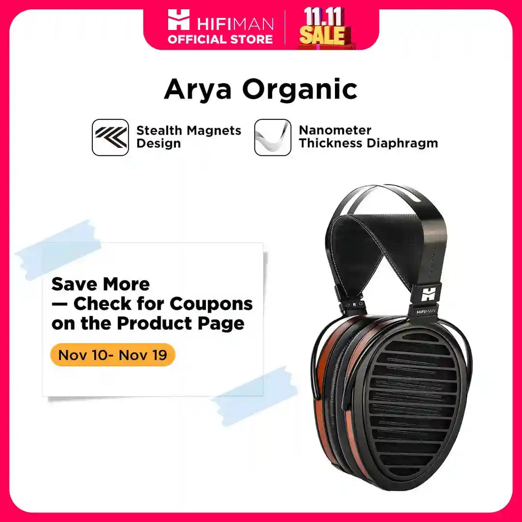 HIFIMAN Arya Organic Open-Back Planar Magnetic Headphones - Brown Brown China Mainland Tidesmit