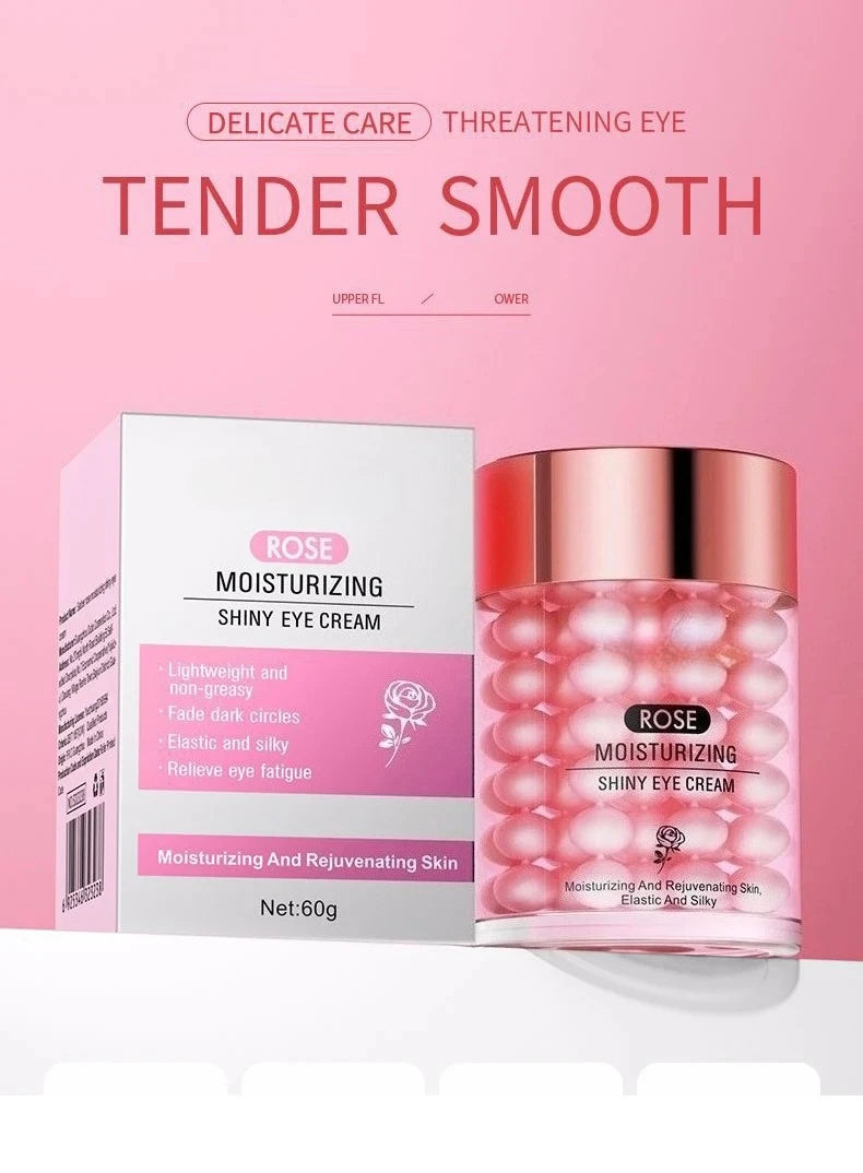Tidesmit Rose Infusion Eye Serum texture close-up for soothing puffiness and boosting skin vibrancy in face makeup