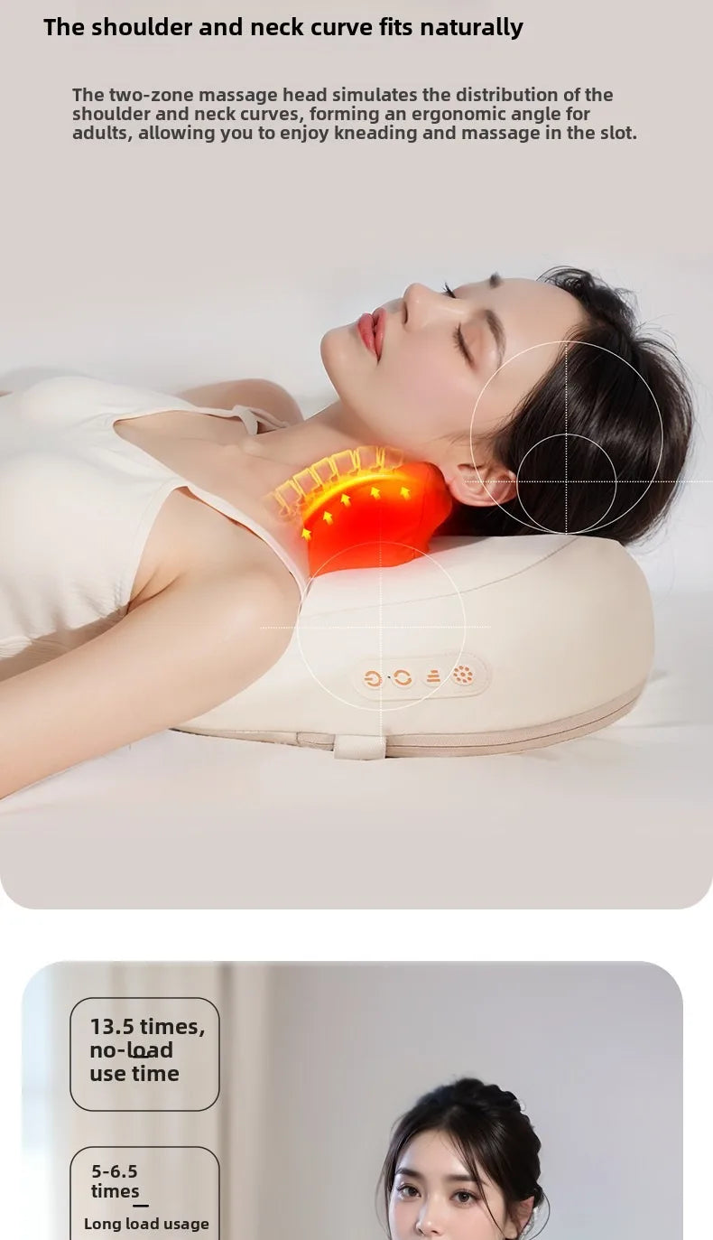 Shiatsu Neck and Shoulder Massager with Heat - Portable Relief Device Relaxation Treatment Tidesmit