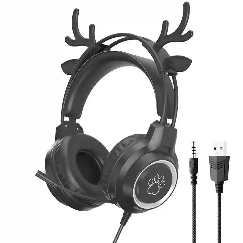 Wired Gaming Headphones: Noise-Canceling Over-Ear Audio - SY-G35 Series SY-G35 Black Deer Tidesmit