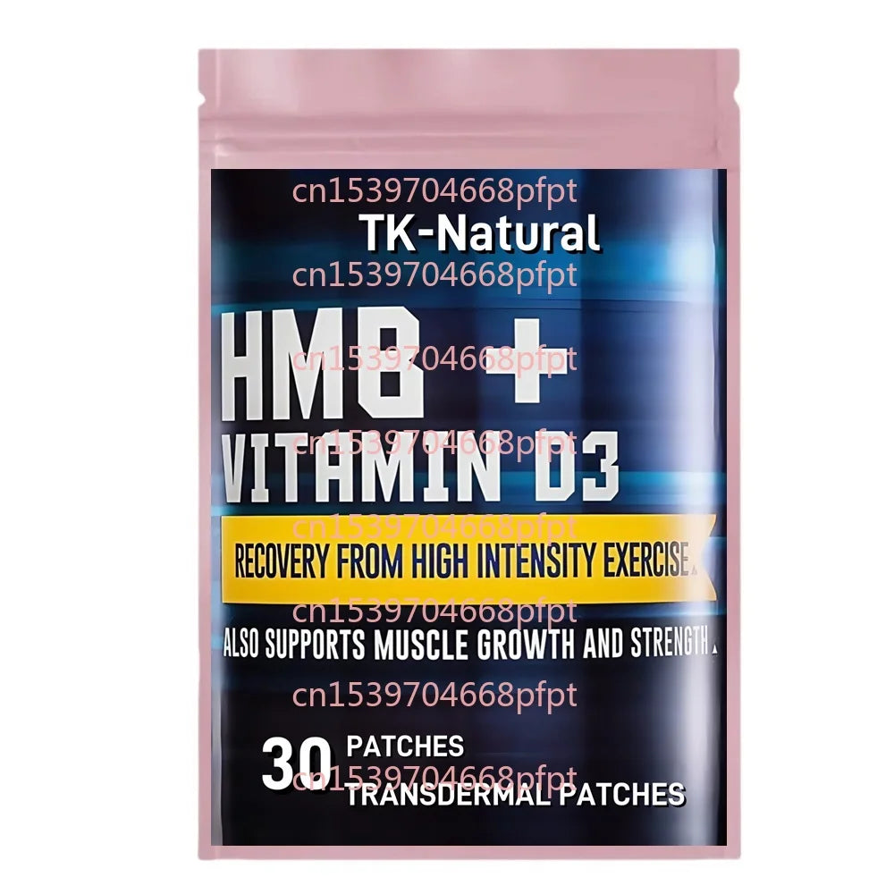 30 Patches HMB and Vitamin D3  Transdermal Patches  - Supports Muscle Growth and Strength