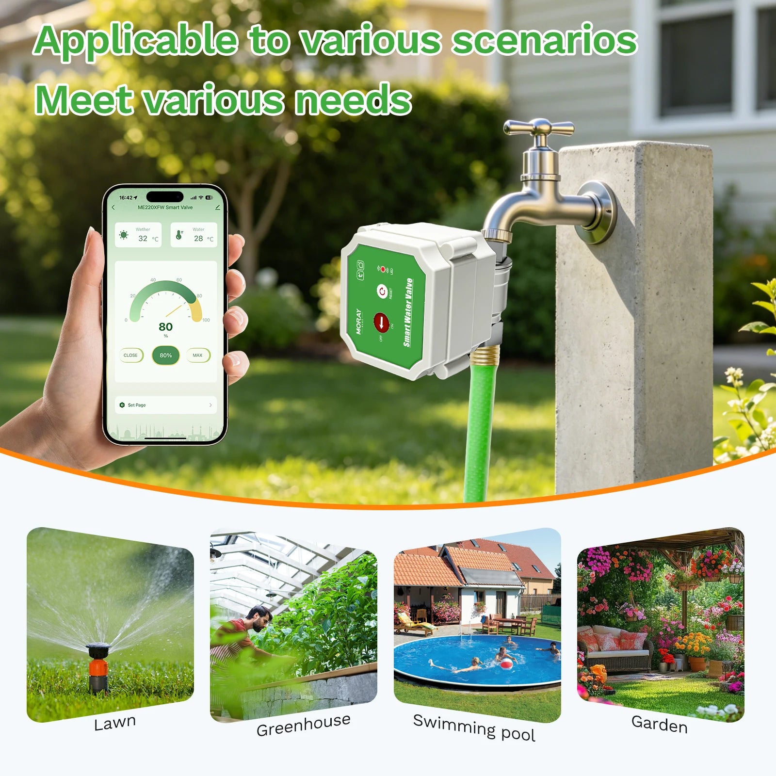 220XW Tuya WiFi Smart Water Valve Meter DN15 DN20 DN25 Remote Control Flow Monitor