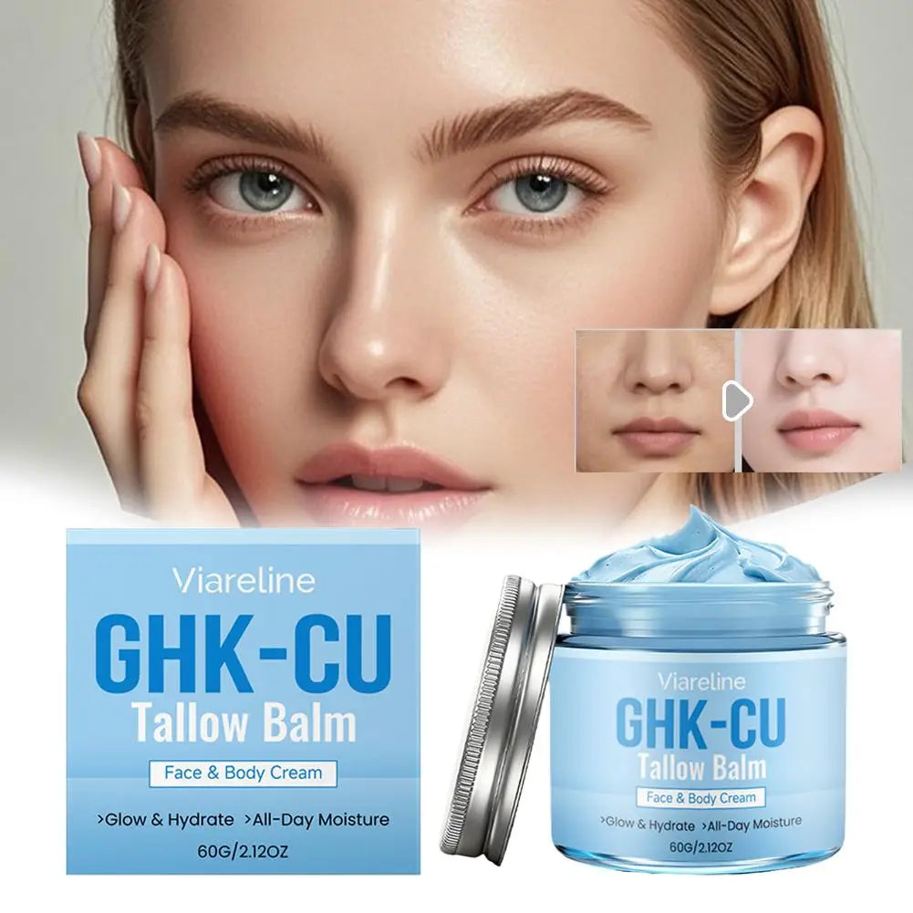GHK CU Copper Peptide Manuka Honey Tallow Balm Deep Moisturizing Nourishing Blue Cream For Face Body Mature Skin Repair