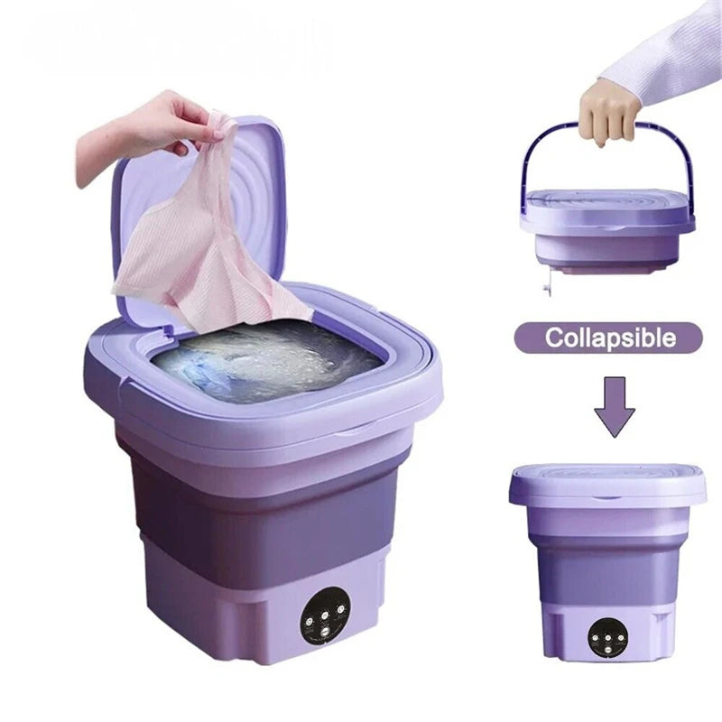 Tidesmit portable foldable washing machine with spin dryer function for delicate laundry items like socks or underwear