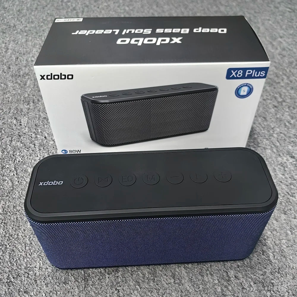 XDOBO X8 Plus Bluetooth Speaker 80W Powerful Bass Wireless Subwoofer 10400mAh Power Bank Function USB/TF/AUX Music Play Camping