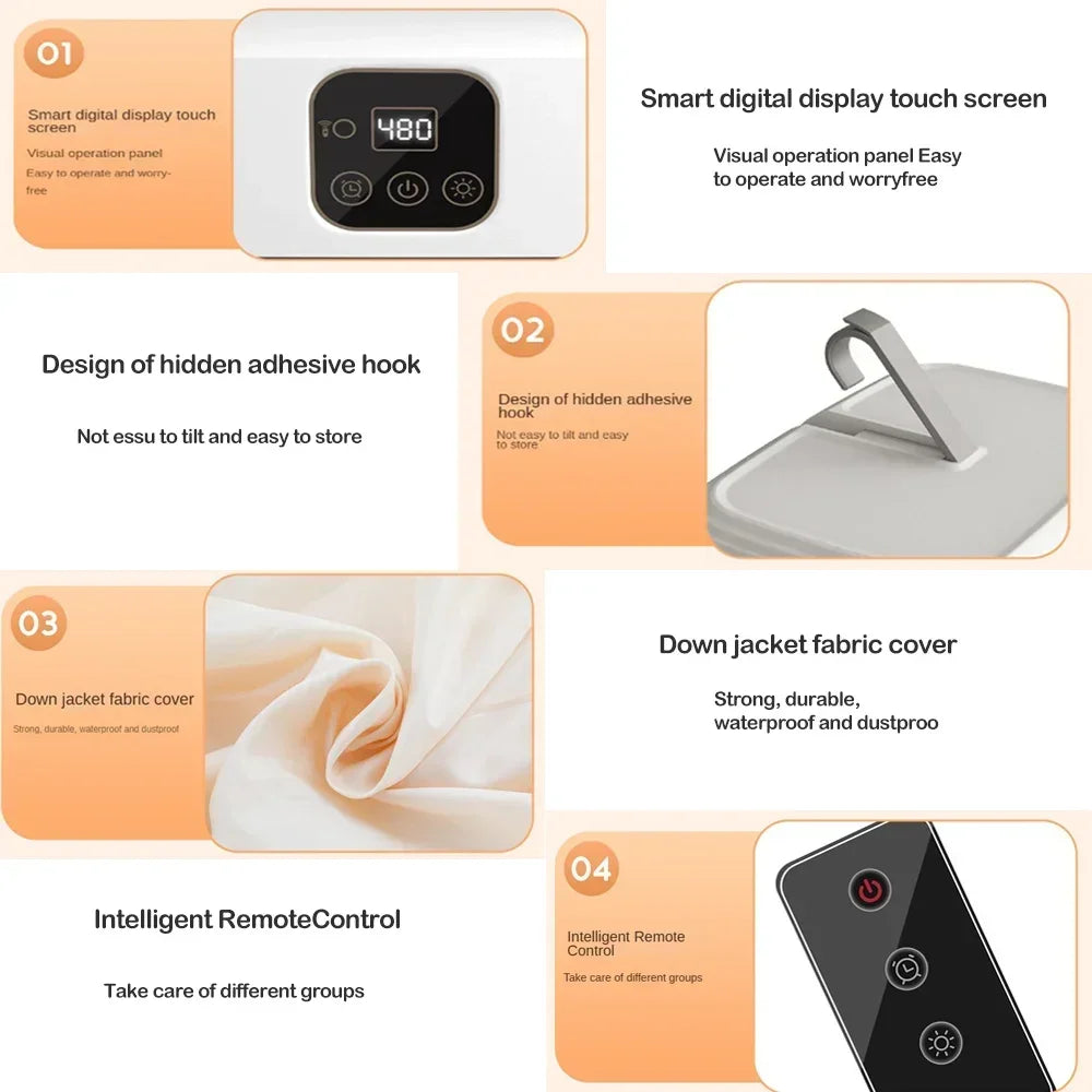 Tidesmit portable electric clothes dryer with remote control and folding design for efficient travel laundry drying