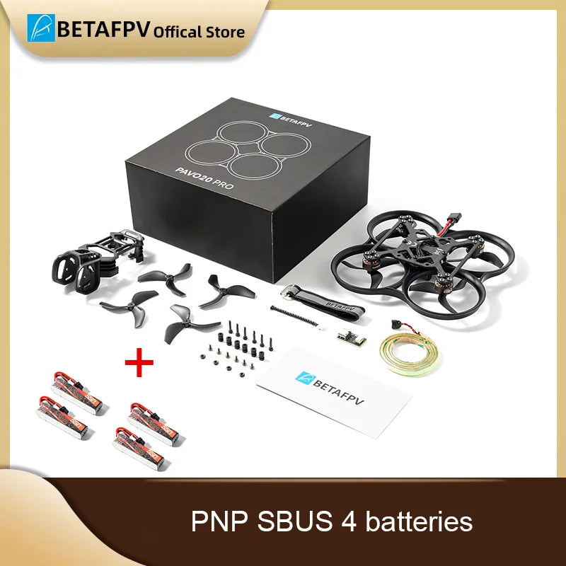 Pavo20 Brushless Whoop Quadcopter ELRS 2.4G - 4 Battery Flight Kit SBUS 4 batteries Tidesmit