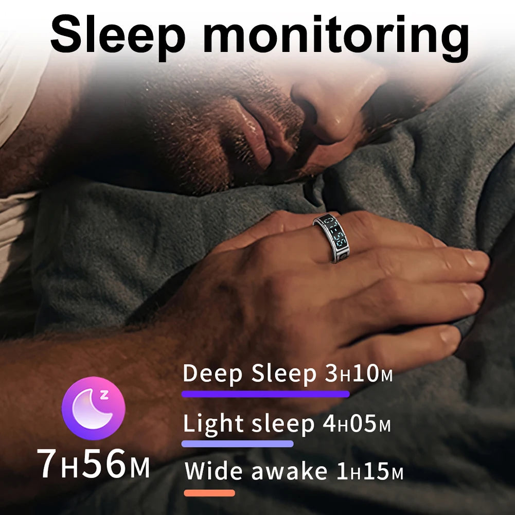 Smart Health Ring Fitness Tracker | Heart Rate & Blood Oxygen Monitor Tidesmit