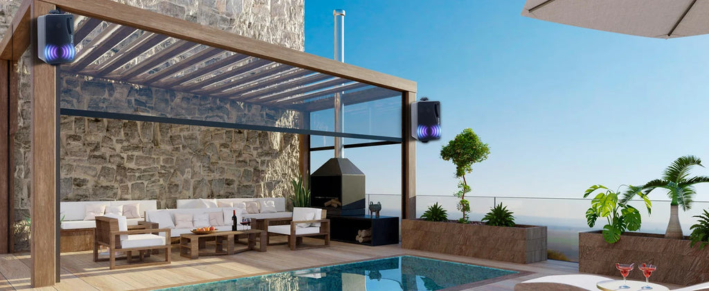 Herdio 3.5inch Outdoor Speaker 200W Waterproof Wall Mount Speakers HiFi Passive Wired 3 Way Premium Mountable Speake Black