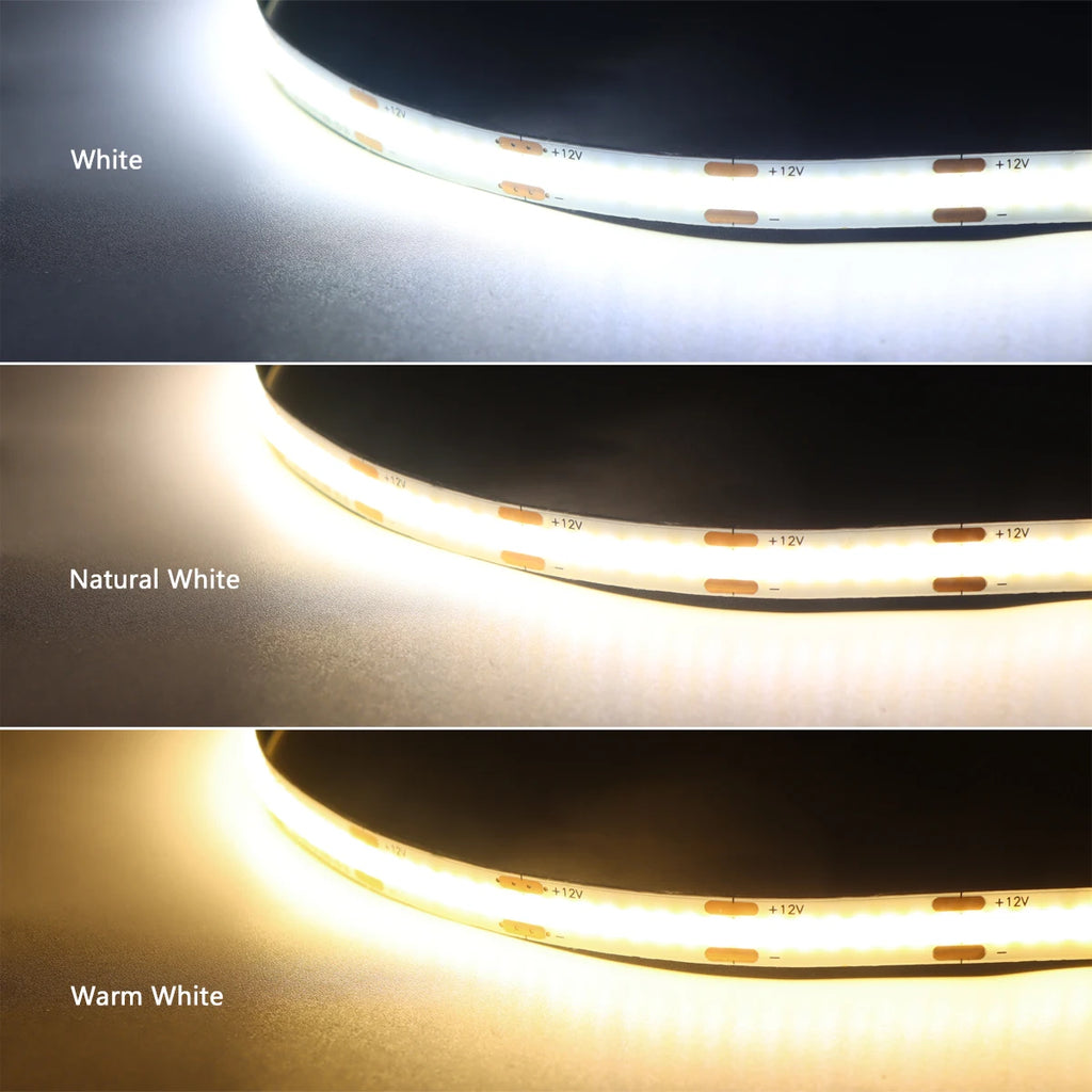 Embeddable Linear COB Strip Light Self-Adhesive LED Tape Home Office Shop Wood Grain Grille Curtain Wall Embedded Ceiling Decor