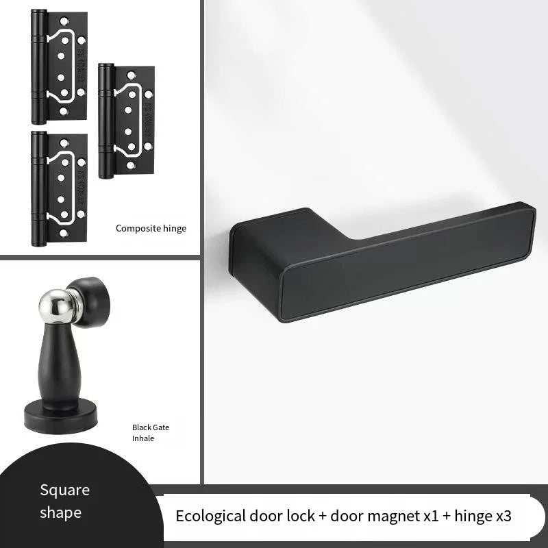 New High Aesthetic Minimalist Room Door Lock, Magnetic Silent Lock, Wooden Door Handle, Minimalist Style