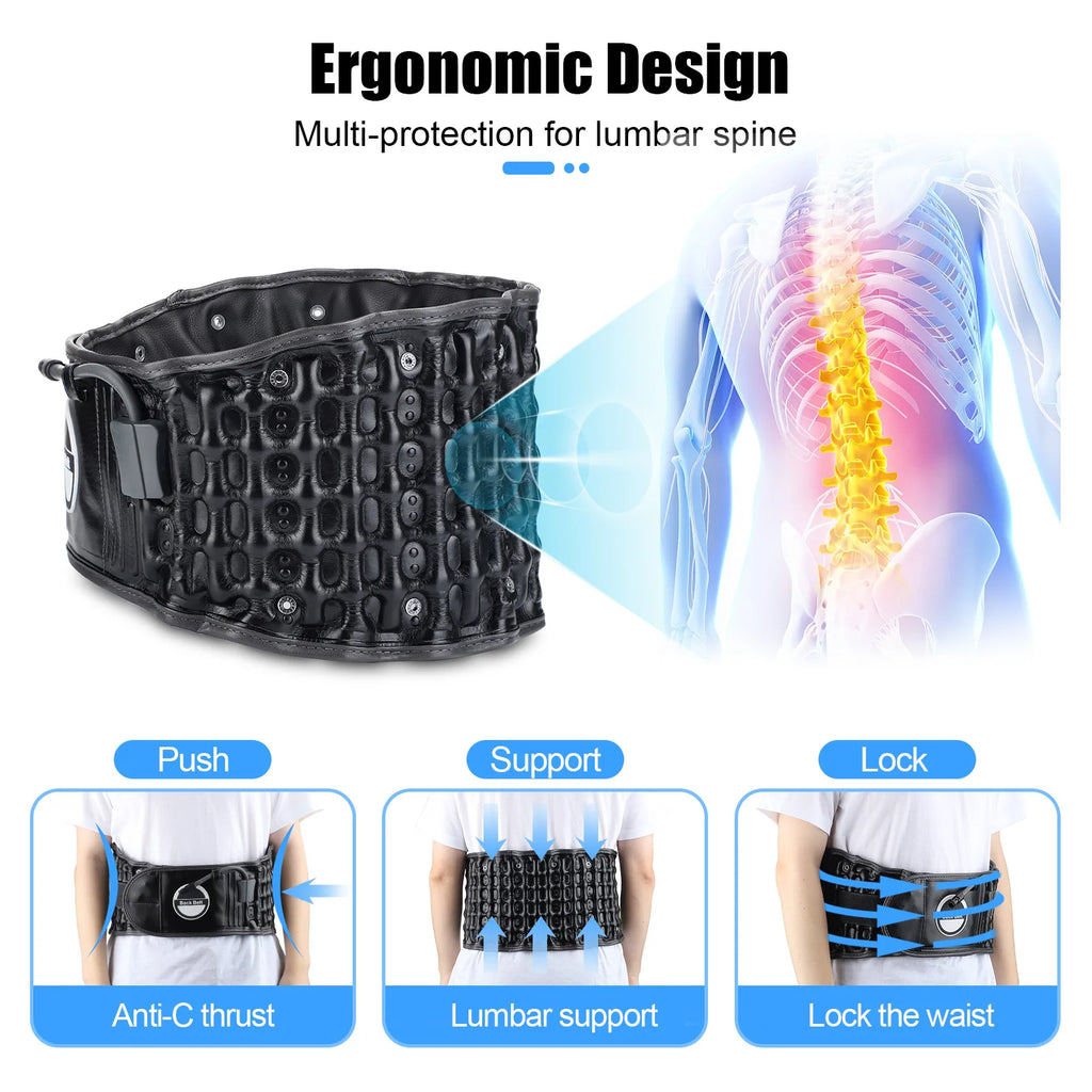 Inflatable Lumbar Decompression Belt - Targeted Back Pain Support Fascia Gun Tidesmit