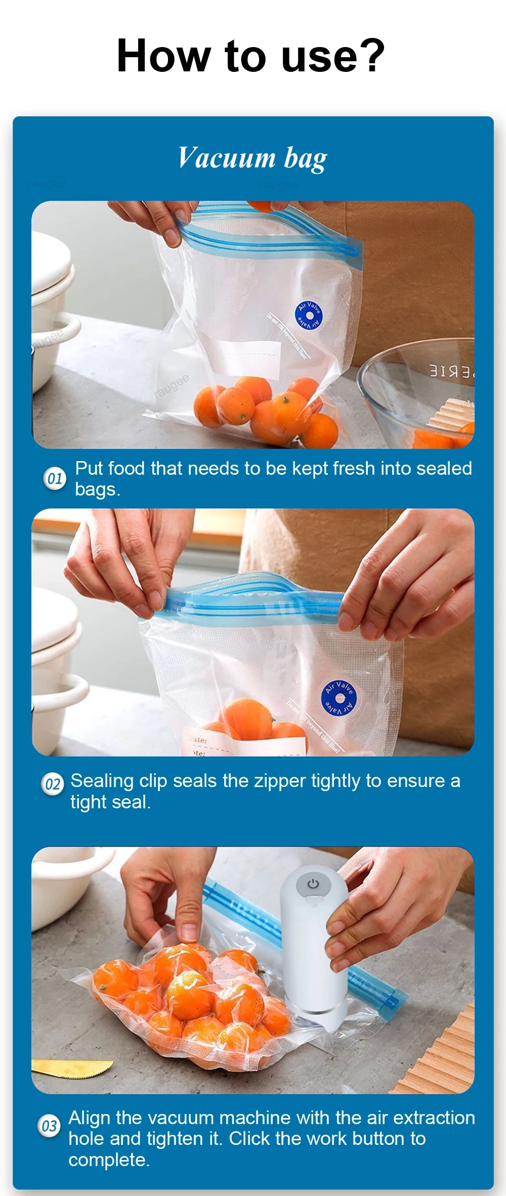 Handheld Vacuum Sealer Pump Electric Air Pump Mini Food Vacuum Sealer for Food Fresh Keeping Vacuum Sealed Bag Storage Bag
