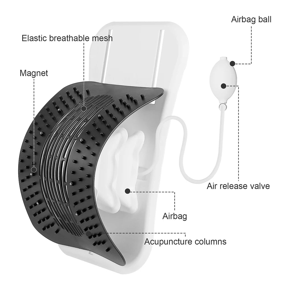 Back Massager With Airbag Lumbar Support Stretcher | Portable Electric Tool Back Massage Instrument Tidesmit
