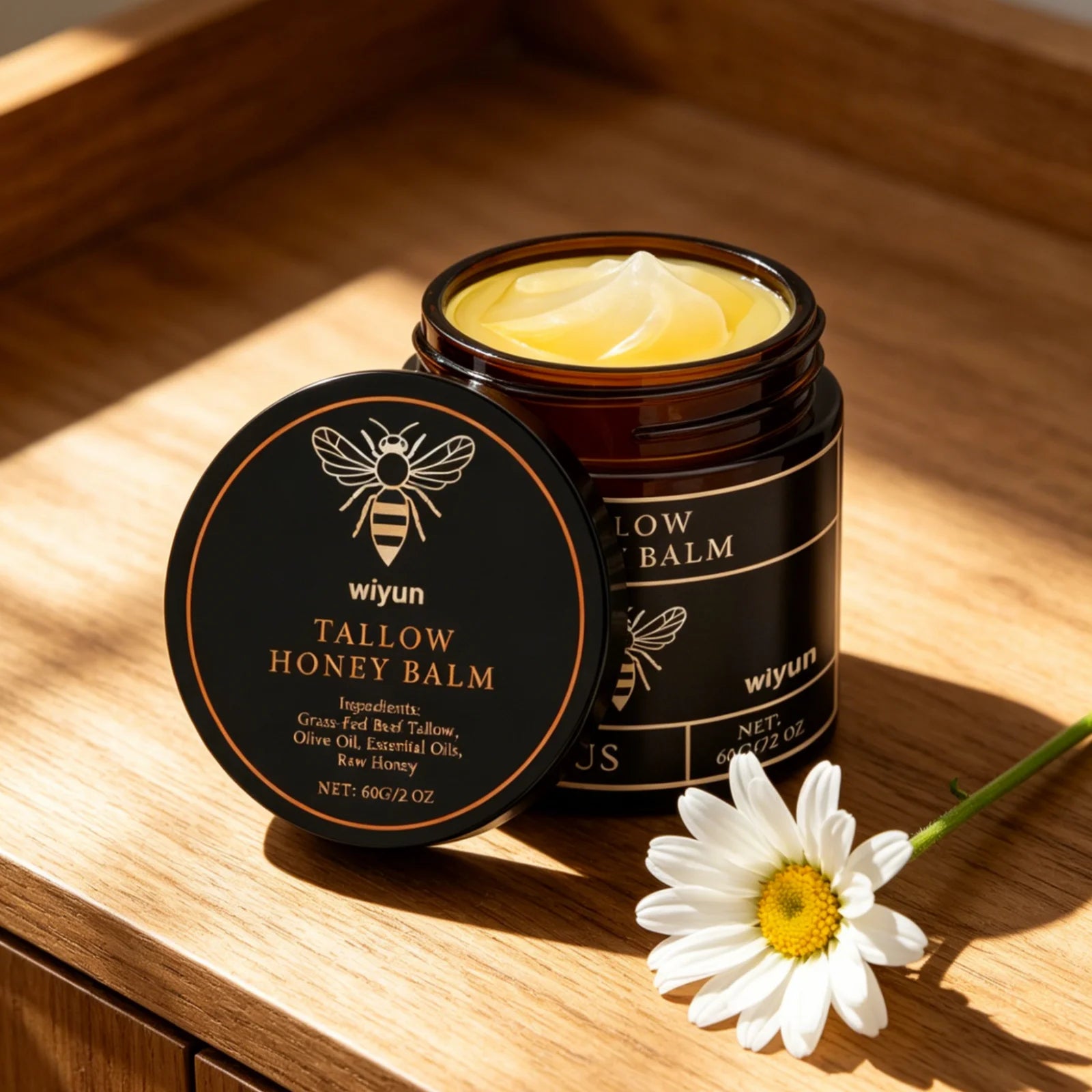 Wiyun Tallow Honey Balm Long Lasting Hydration Relieve Dry Rough Skin Soft Smooth Gentle Formula Beef Tallow Moisturizing Balm