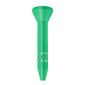 Green plant watering funnel with wide top and perforated bottom drain