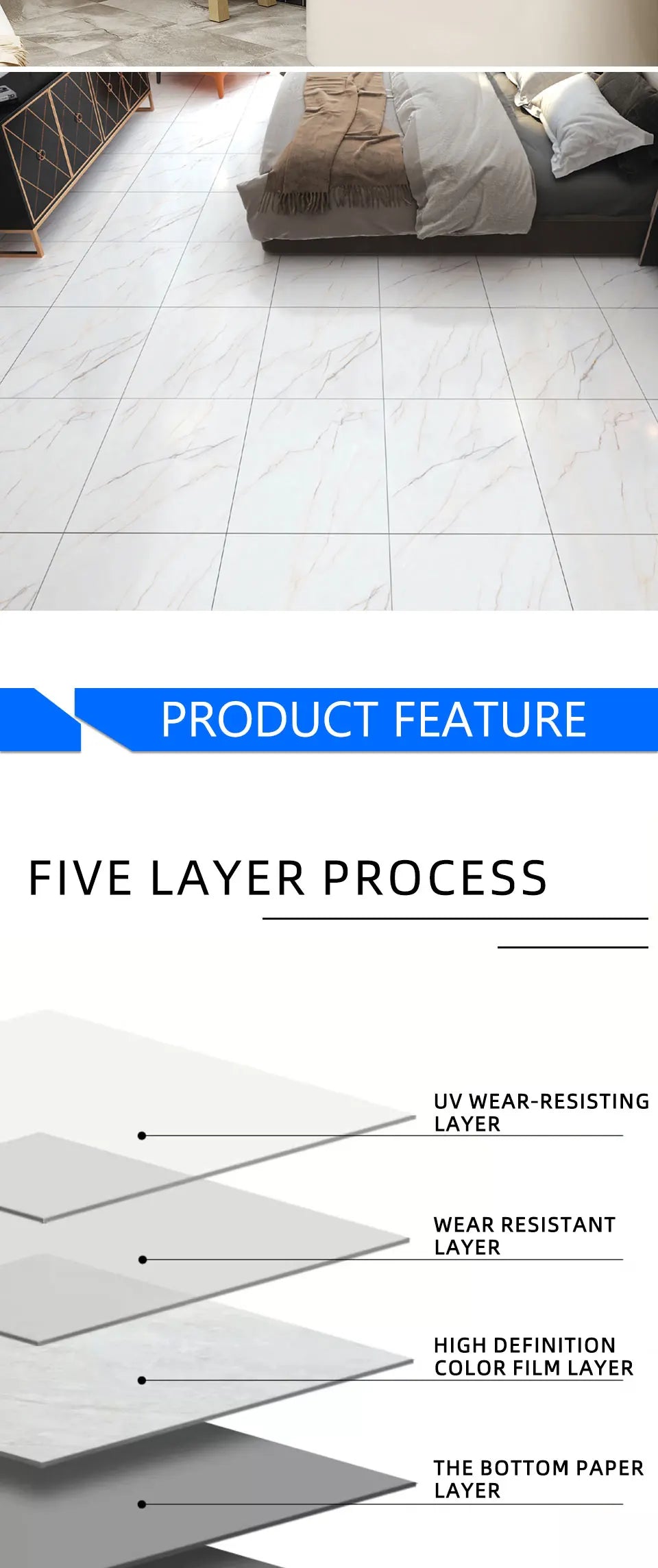 30*30cm PVC Imitation Marble Floor Stickers Self-adhesive Wall Stickers Waterproof Bathroom Decoration Decals