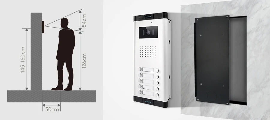 HOMSECUR 520C Outdoor Unit Doorbell Camera XC061-10 For HDS Video Door Phone Intercom System 10 Families