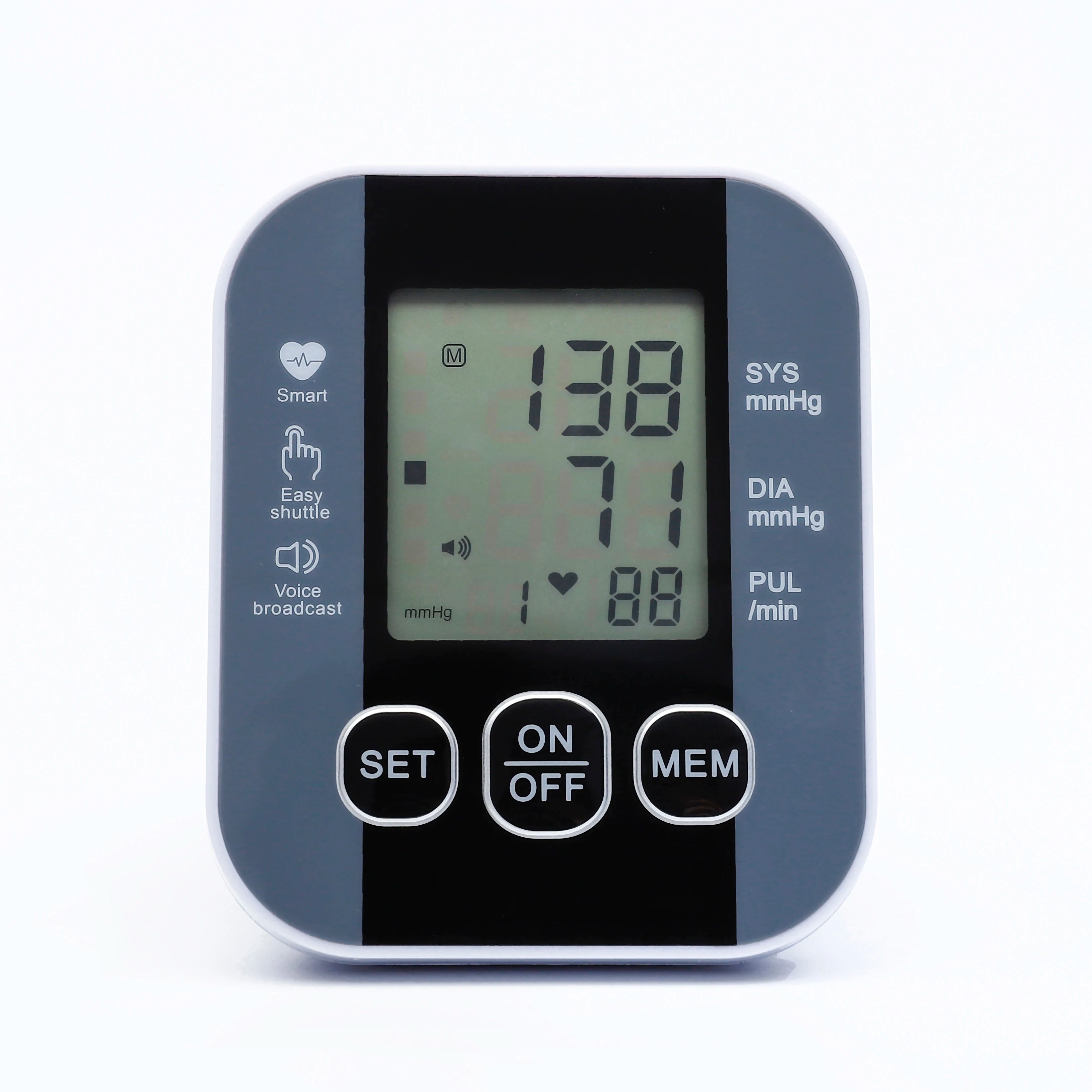 Voice BP Sphygmomanometer Heart Rate Pulse Tonometer Russian / Arabic / Spanish / Portuguese Voice Arm Blood Pressure Monitor