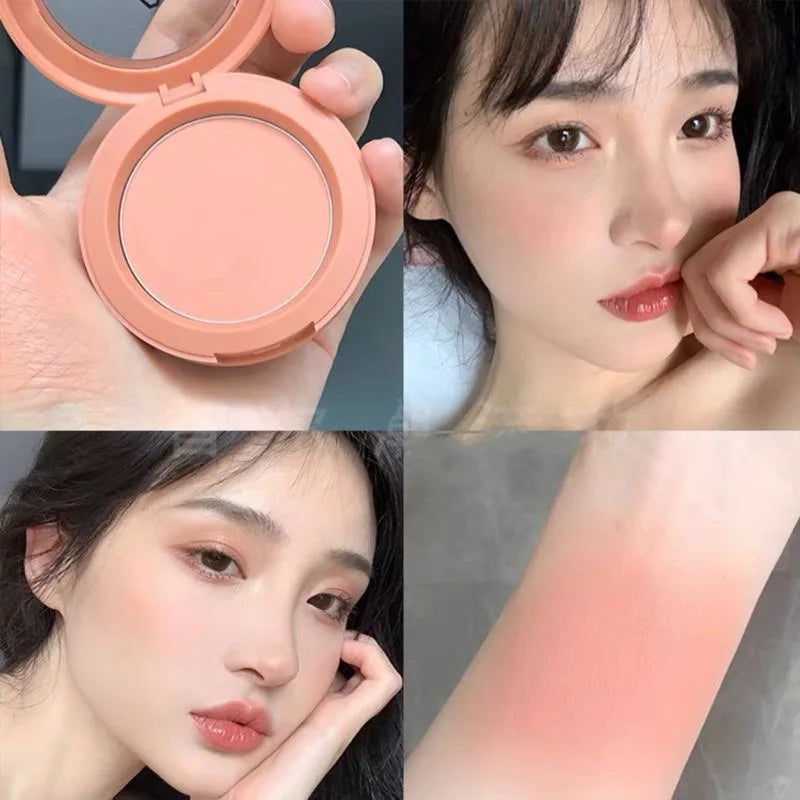 Tidesmit HerorangeHR402 peach orange matte blush texture close-up for natural waterproof long-lasting face makeup