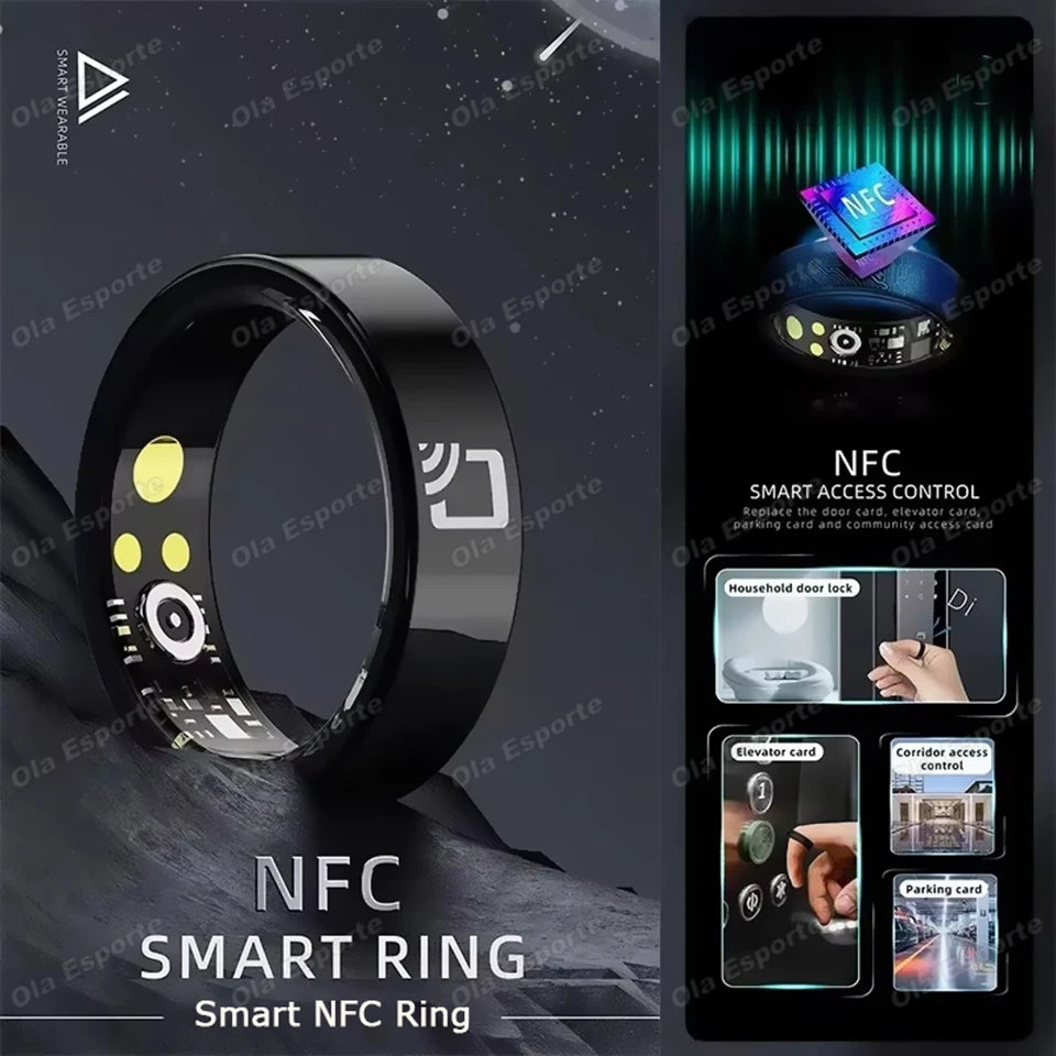 R20 Ceramic Smart Ring 2026 Support NFC Access Control Ultra Thin Rings Heart Rate Blood Pressure/Oxygen Waterproof Smartring Tidesmit