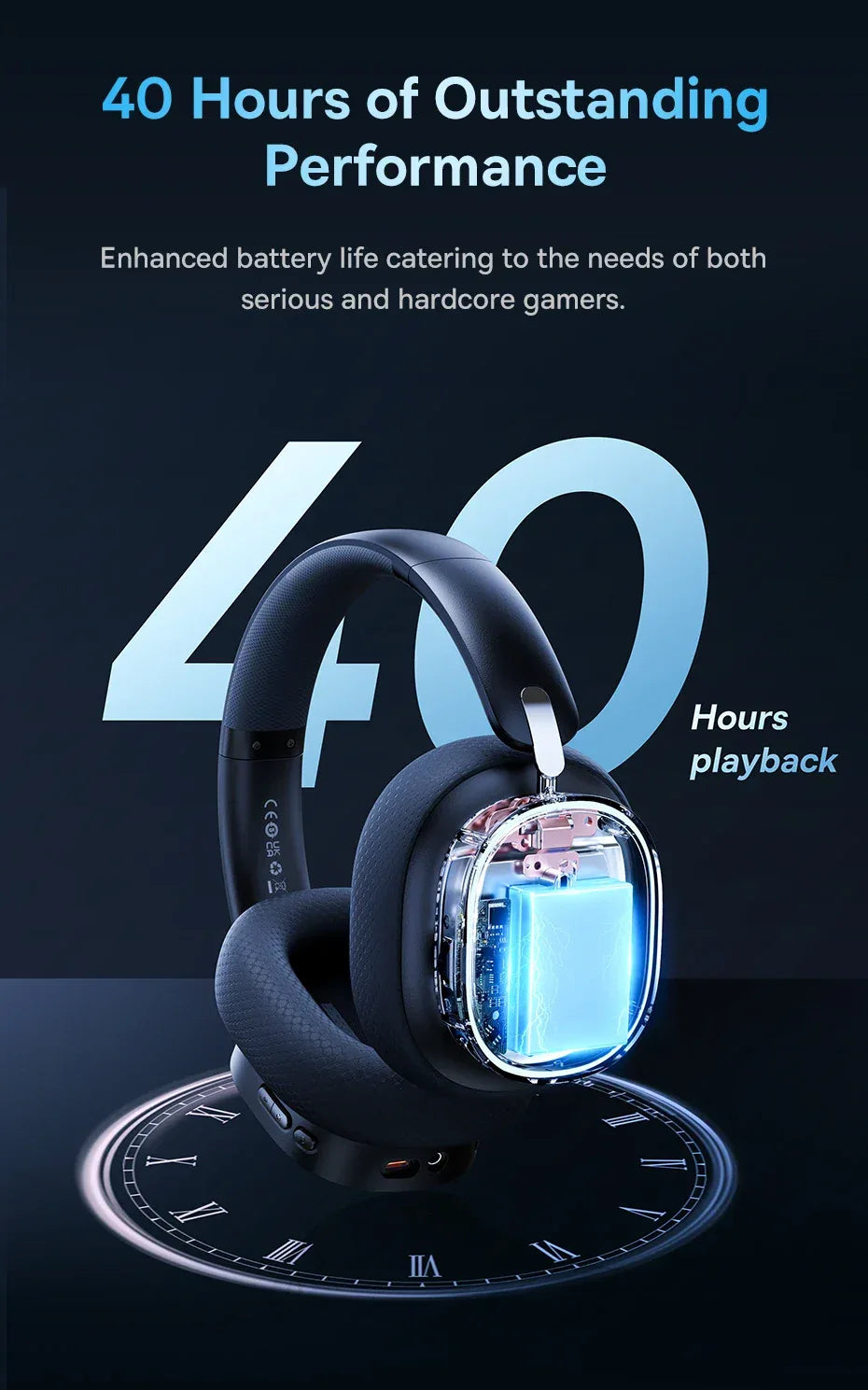 Wireless Gaming Headset Bluetooth 5.3 40mm Driver Tidesmit 01 Tidesmit