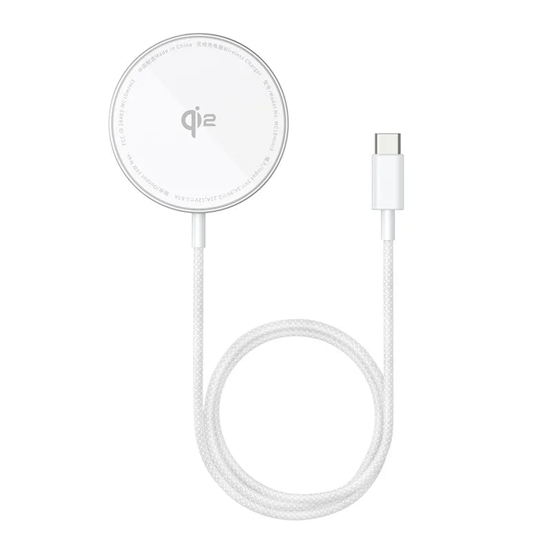15W MagSafe Compatible Wireless Charger for iPhone 16 Series Silver Tidesmit