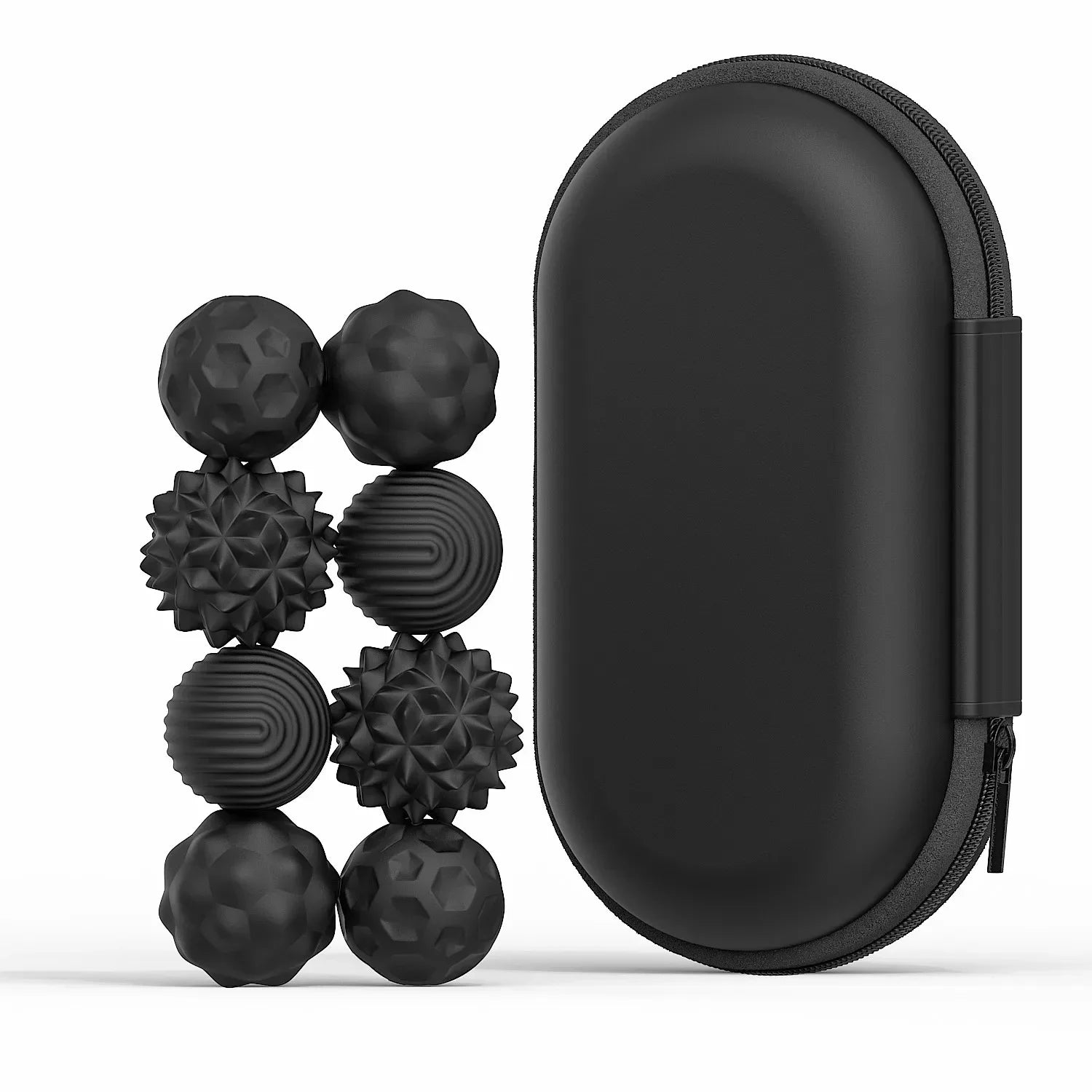 Magnetic Hand Massage Balls for Anxiety Relief - 8 Piece Set Body Shaping Massage Equipment 8PCS Black China Mainland