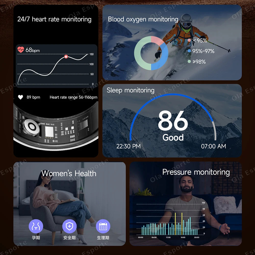 2025 Smart Ring Call Alert, Message Notification, Hand Gestures Control, Health Manager, IP68 5ATM Waterproof Ring For Men Women