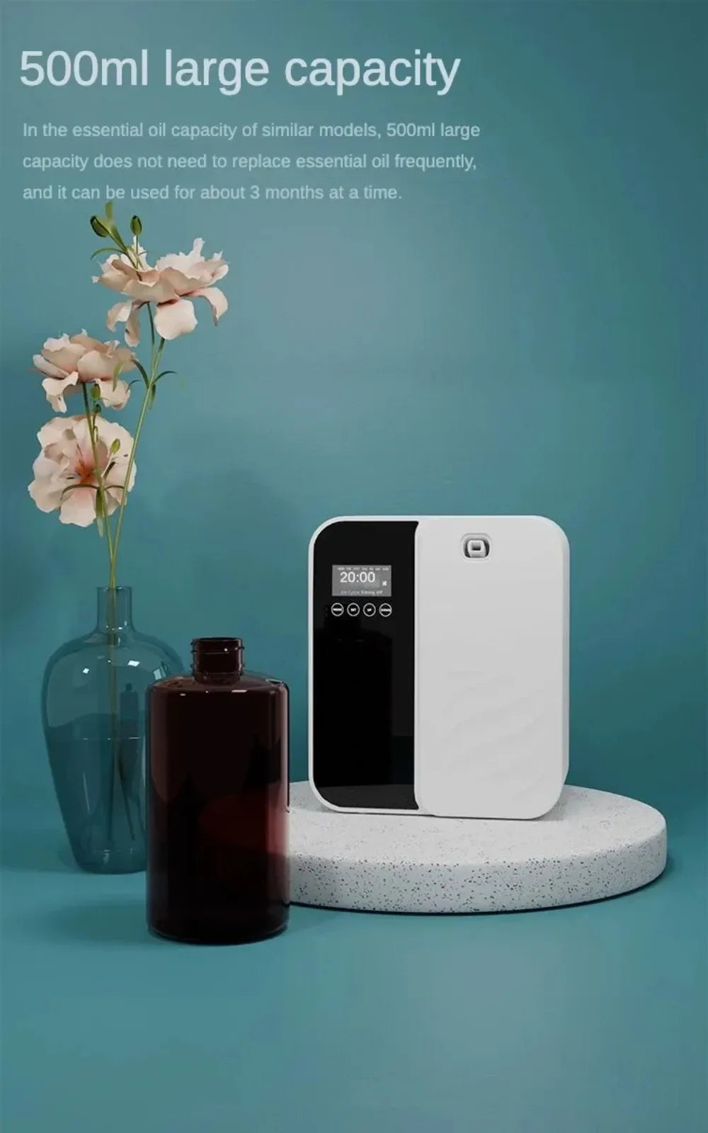 1000m³ Aroma Diffuser Machine Wall Mounted Waterless Diffuser Bluetooth Essential Oil Diffuser Electric Smell for Home