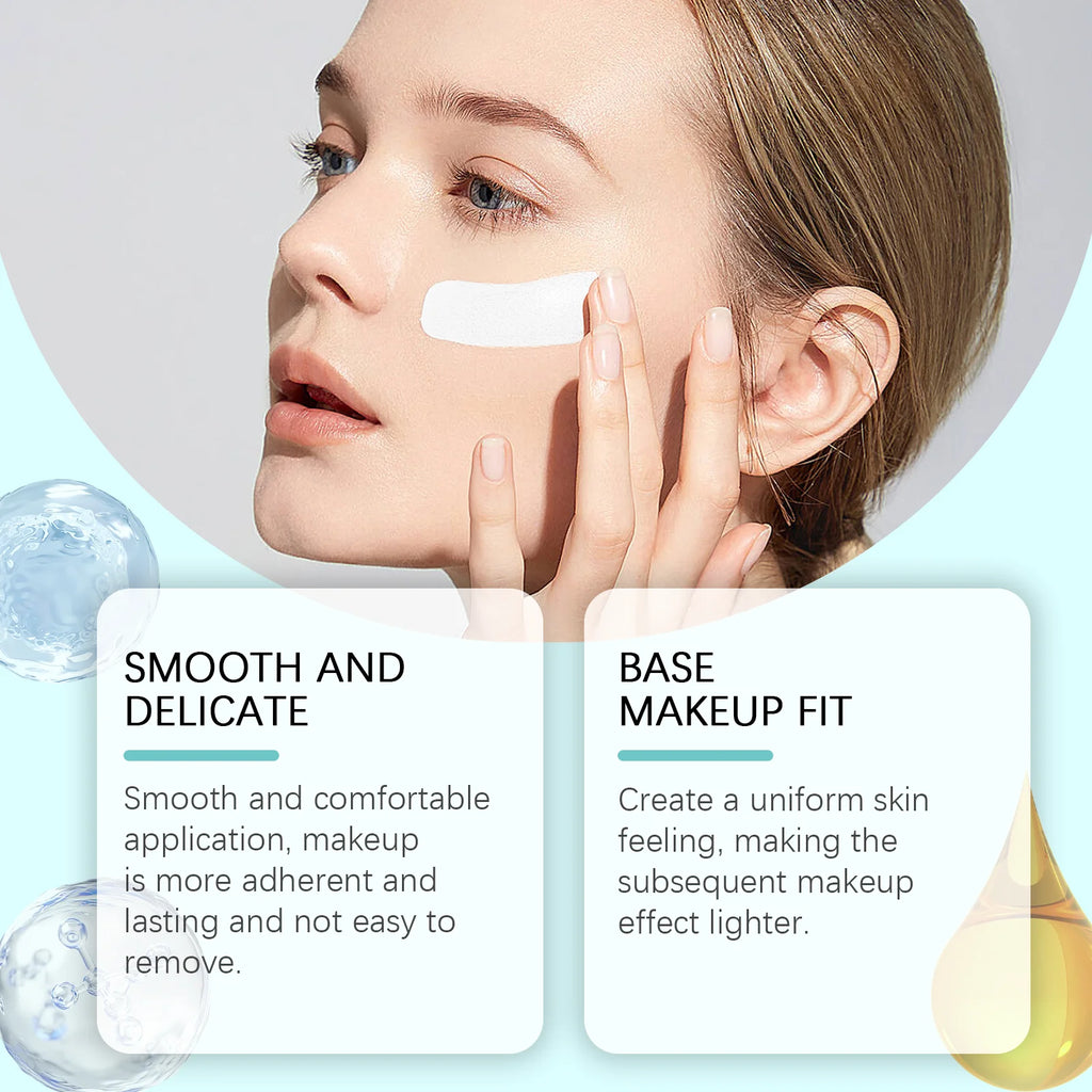 Tidesmit hydrating makeup primer texture close-up for skin brightening moisturizing face base