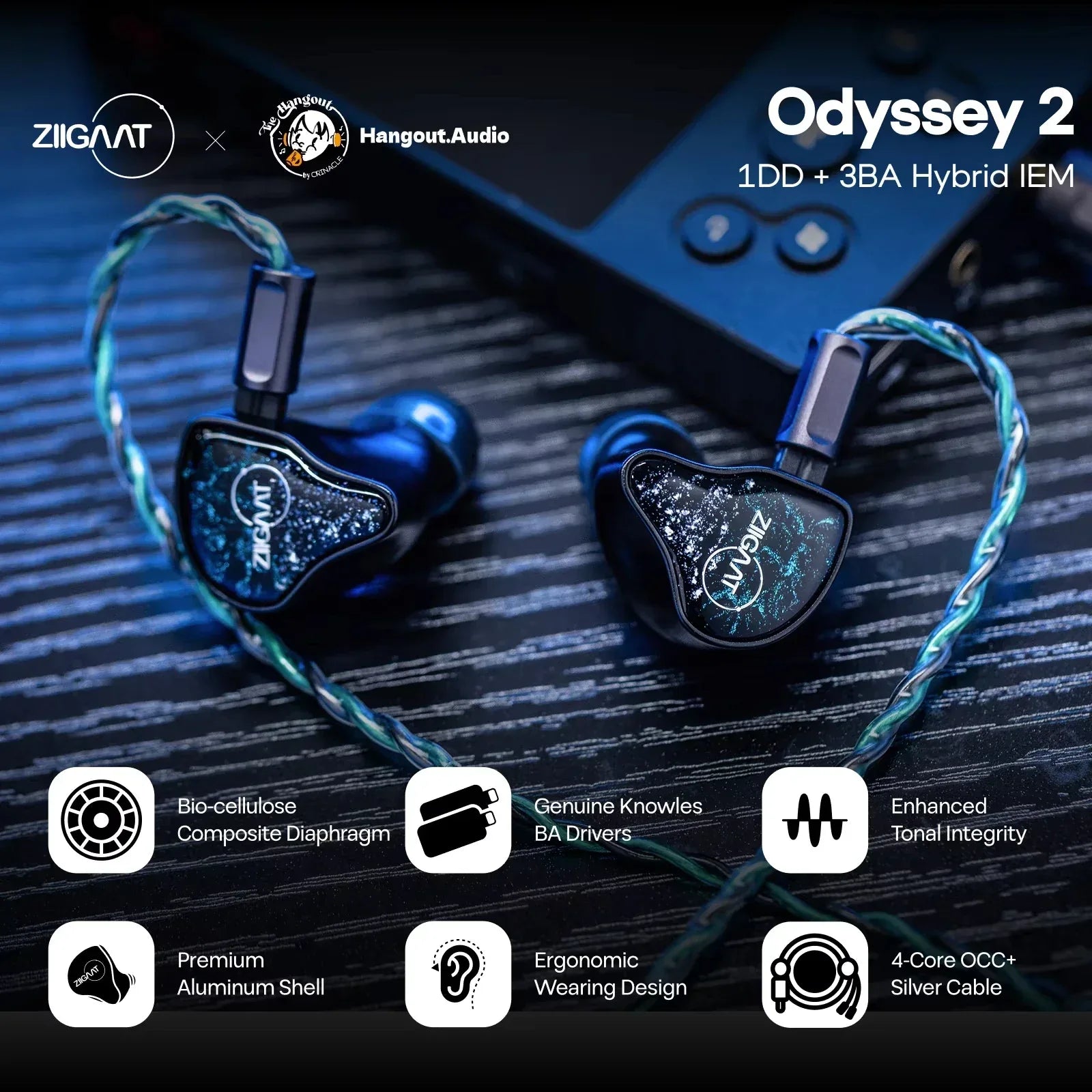 ZiiGaat Odyssey 2 Hybrid IEMs 1DD 3BA Audiophile Audio by Tidesmit Tidesmit