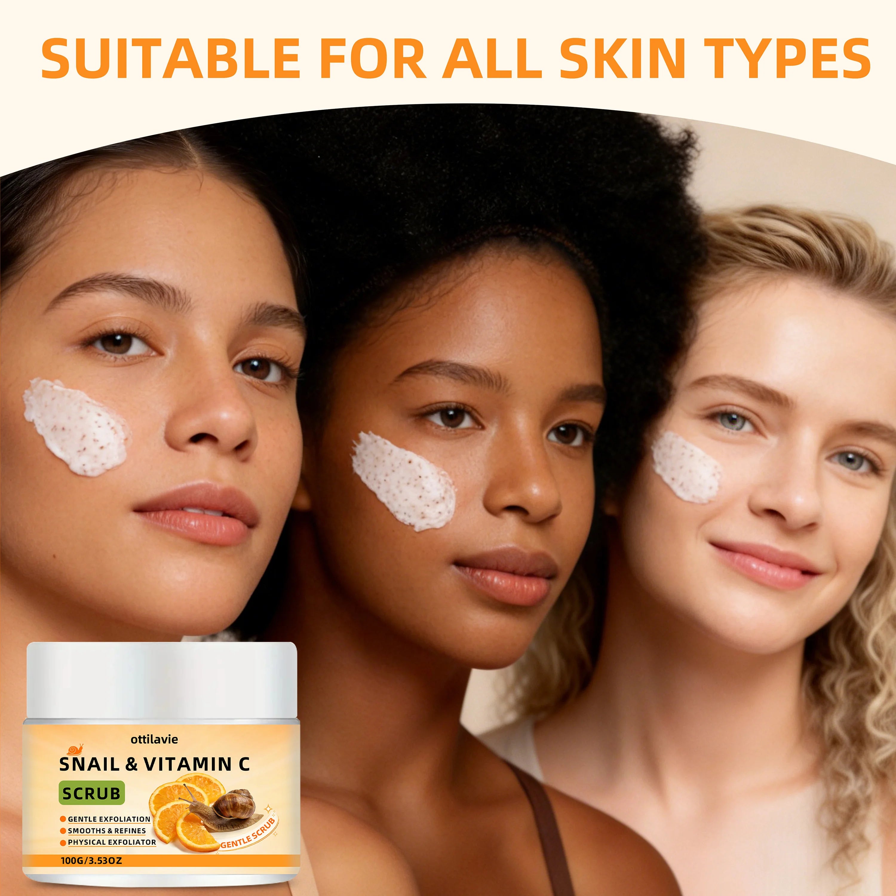 Snail Vitamin C Face & Body Scrub - Gentle Exfoliating Treatment Scrubs Treatments Tidesmit