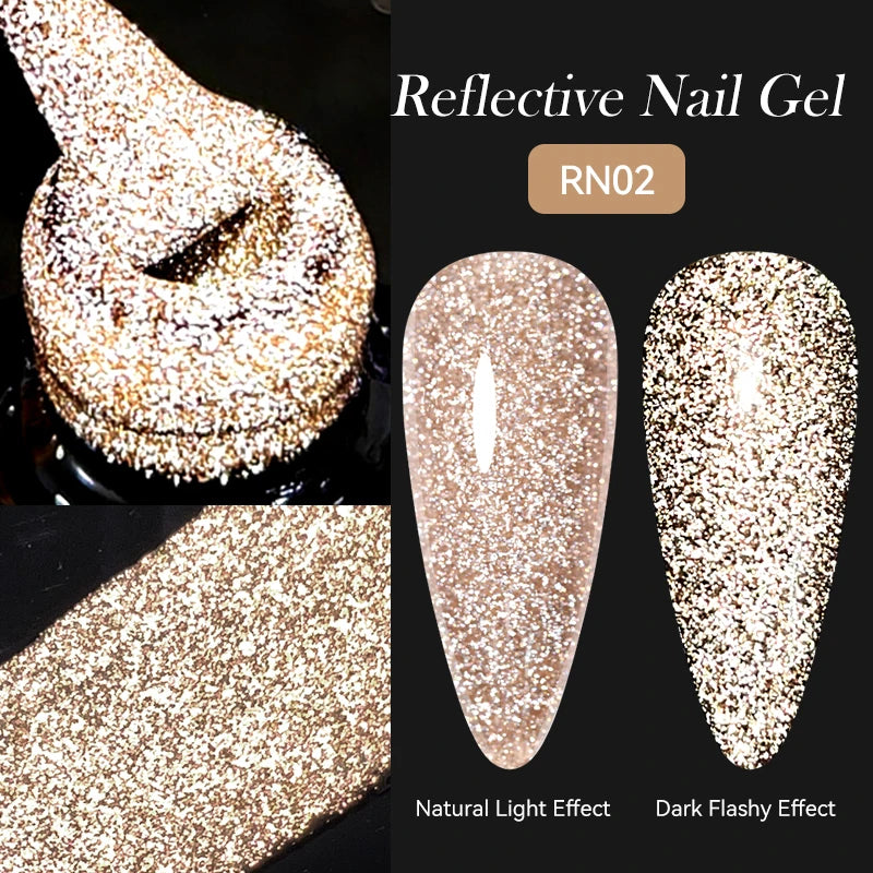 Magnetic Cat Eye Gel Nail Polish – Reflective UV Soak Off Kit Permanent Makeup Machines Reflective Gel 02 Tidesmit