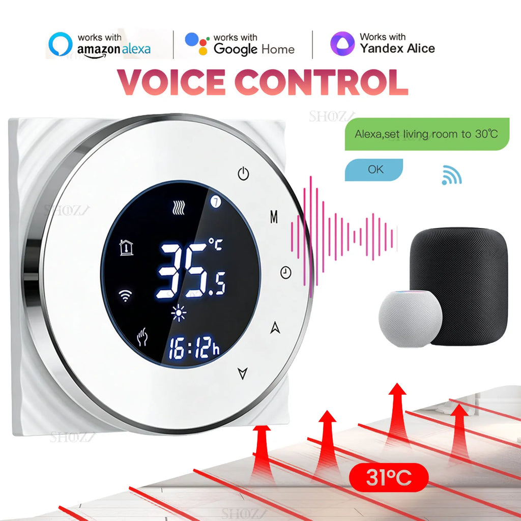 TUYA Smart Touch ZIGBEE&WIFI Thermostat LCD Screen Water Heating Electirc Floor Heating Water Gas Boiler Temperature Controller