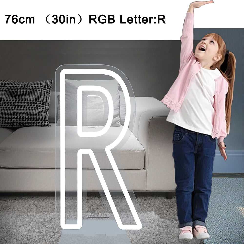 76cm Tall LED Alphabet Light Up Letters for Professional Event Decor 76cm R White Tidesmit