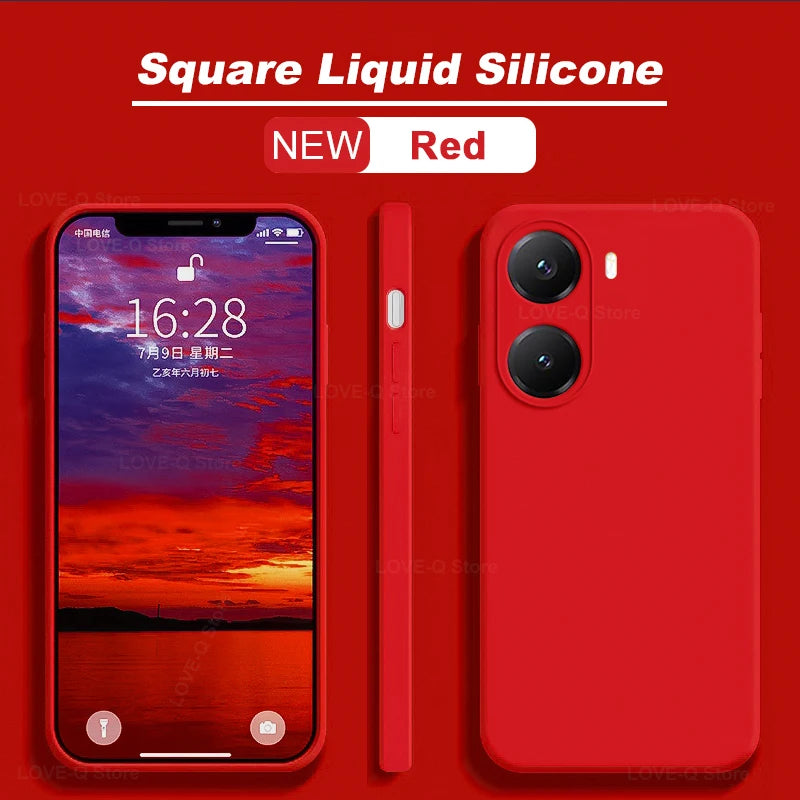 Poco X7 Pro Liquid Silicone Case: Shock-Absorbing Slim Fit Cover Red Tidesmit