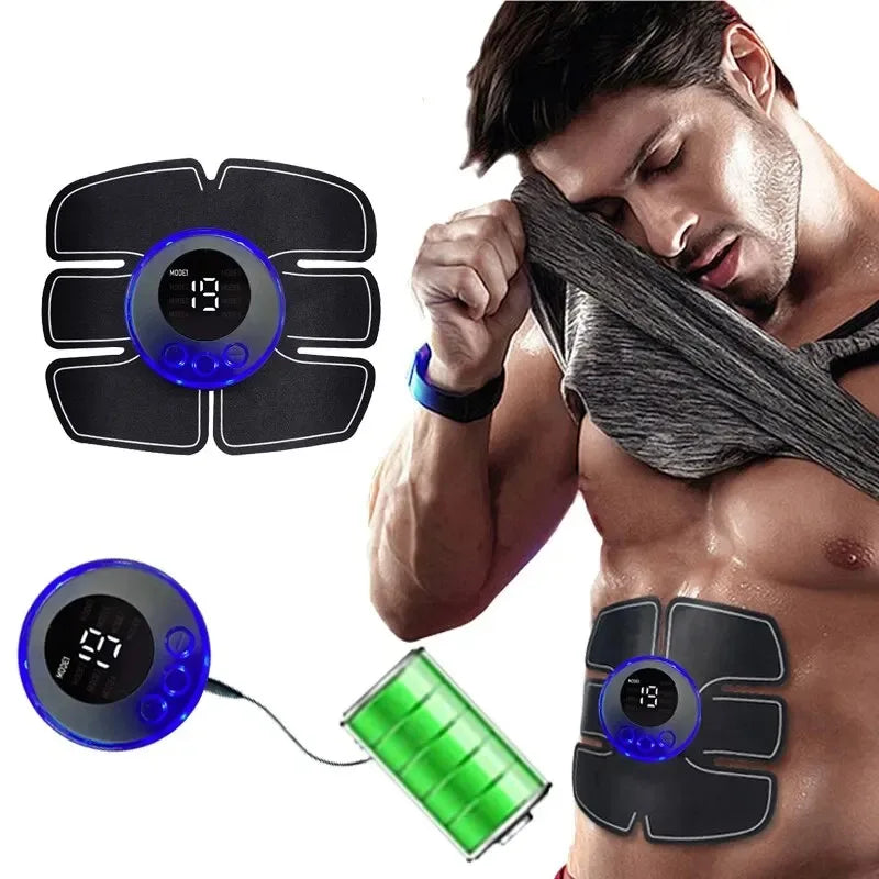 Electric Muscle Stimulator for Abs | Rechargeable Abdominal Toning Tool Body Shaping Massage Equipment Tidesmit