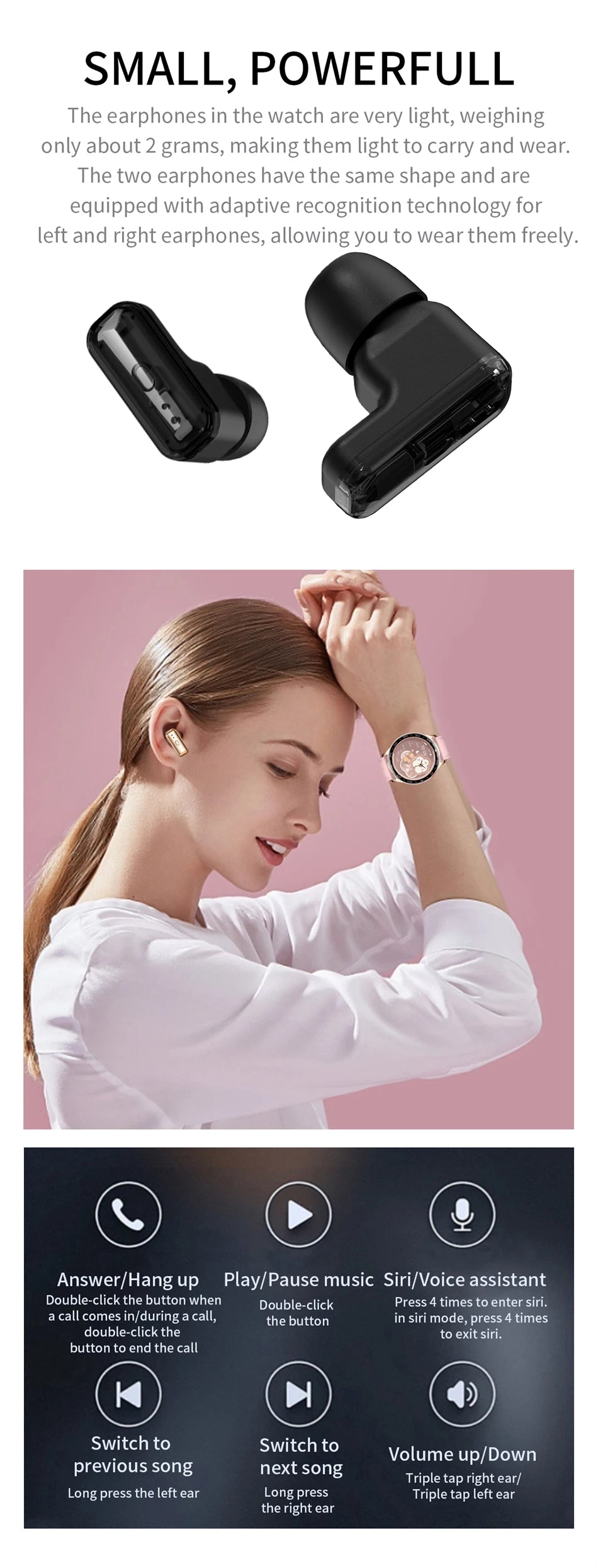 New TWS 2 in 1 Smart Watch with Headphones Sports Clock Bluetooth Call Music Watches Men Health Monitor Women Smartwatch Earbuds