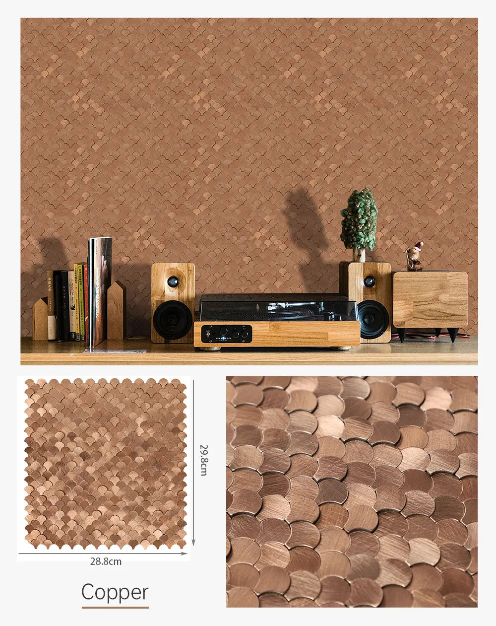3D Fan-Shaped Peel and Stick Backsplash Self Adhesive Wall Tiles Kitchen Decor Stick on Tiles Backsplash