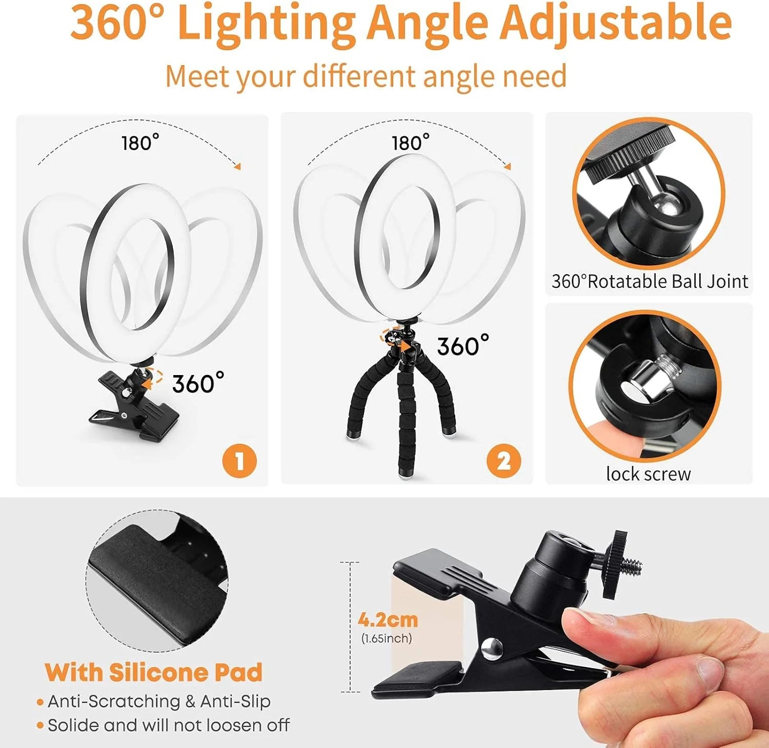 LED Ring Light with Tripod Stand - Adjustable Content Creation Lighting Tidesmit