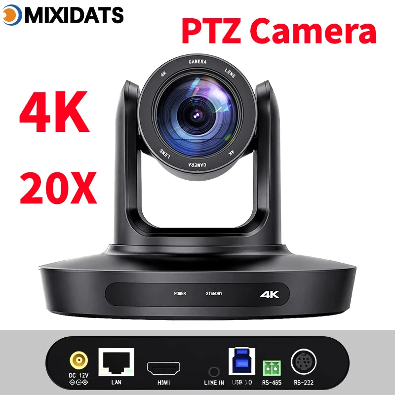 PTZ Camera 4K 20X Zoom Video Conference Camera Kit Church Meeting Live Broadcast PTZ Camera Controller for Video Conferencing