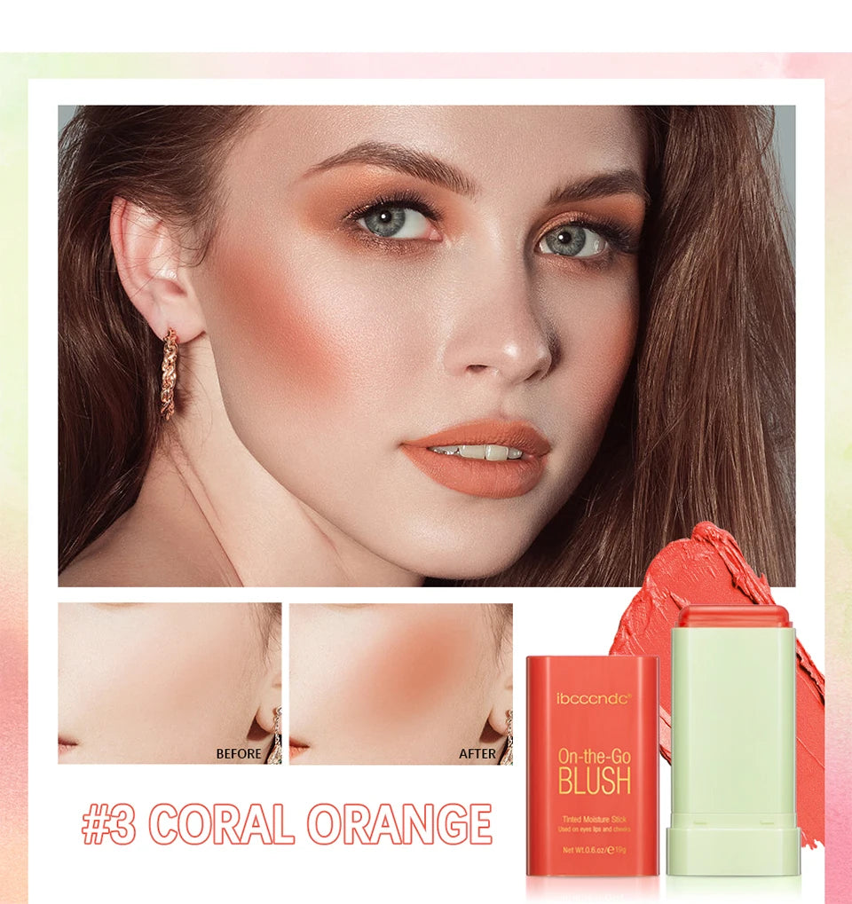 Tidesmit multi-functional blush stick cream rouge for face makeup showing high color rendering and waterproof finish