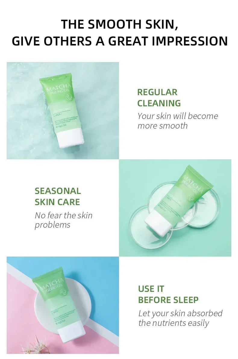 Matcha Exfoliating Peeling Gel | Deep Facial Scrub for Glowing Skin Scrubs Treatments Tidesmit