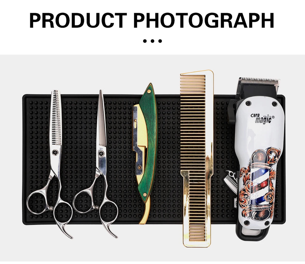 Barber Station Mat Non-Slip Pad for Professional Hair Tool Organization Massage Chairs Tidesmit