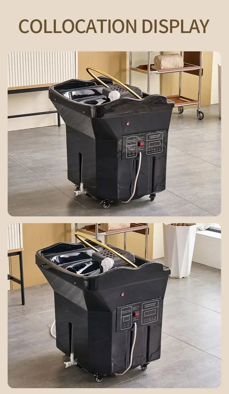 Portable Head Spa Bed With Water Tank | Professional Mobile Shampoo Basin Massage Chairs Tidesmit